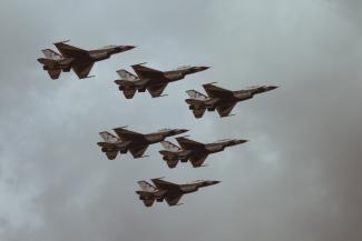 six fighter jets by UX Gun courtesy of Unsplash.
